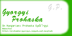 gyorgyi prohaska business card